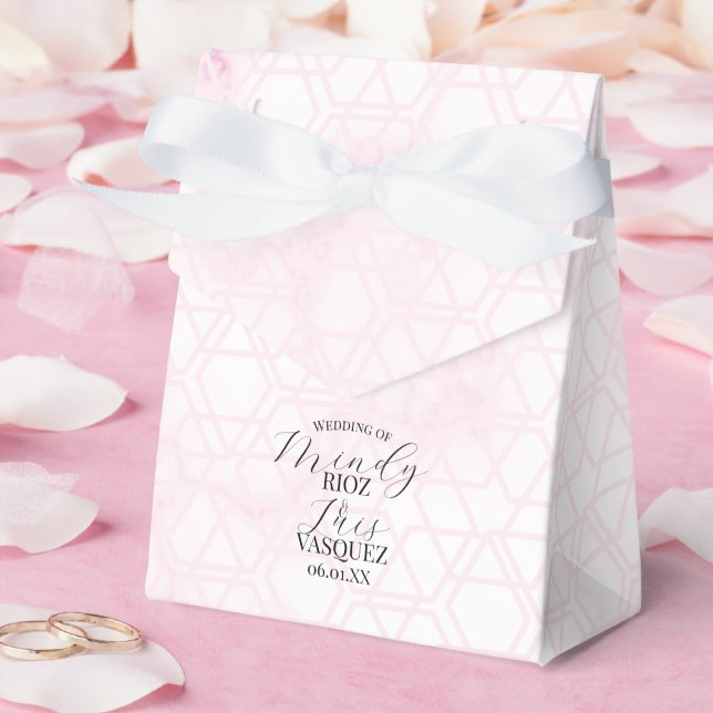 Abstrakte Marmor-Hochzeitsskript Rosa Schwarz  Geschenkschachtel (Hochzeit)