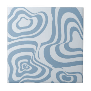 Abstrakte Marmor-Wellig-Streifen Blau Retro-Kühn M Fliese