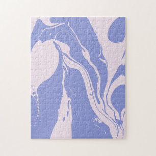 Abstrakte marmorierte Kunst in Lavendel und Rosa Puzzle