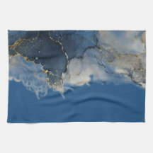 Abstrakte Marmorierung auf blauem Ozeanhintergrund