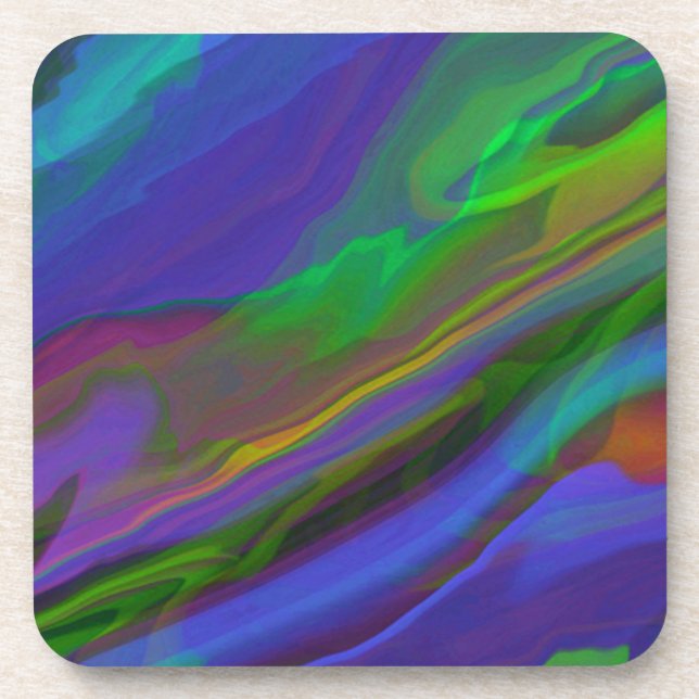 Abstrakte Marmorillustrierung Farblich Niedlich Getränkeuntersetzer (Vorderseite)