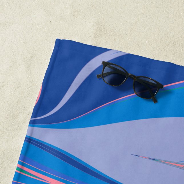 Abstrakte Marmorkunst in farbenfroh leuchtendem Bl Strandtuch (Beispiel)