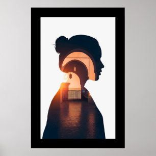 Abstrakte marokkanische Türmauer Kunst Poster