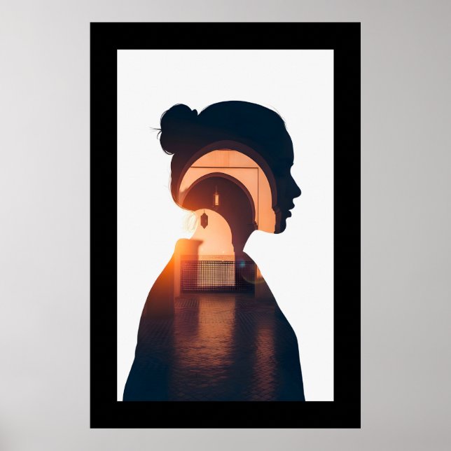 Abstrakte marokkanische Türmauer Kunst Poster (Vorne)