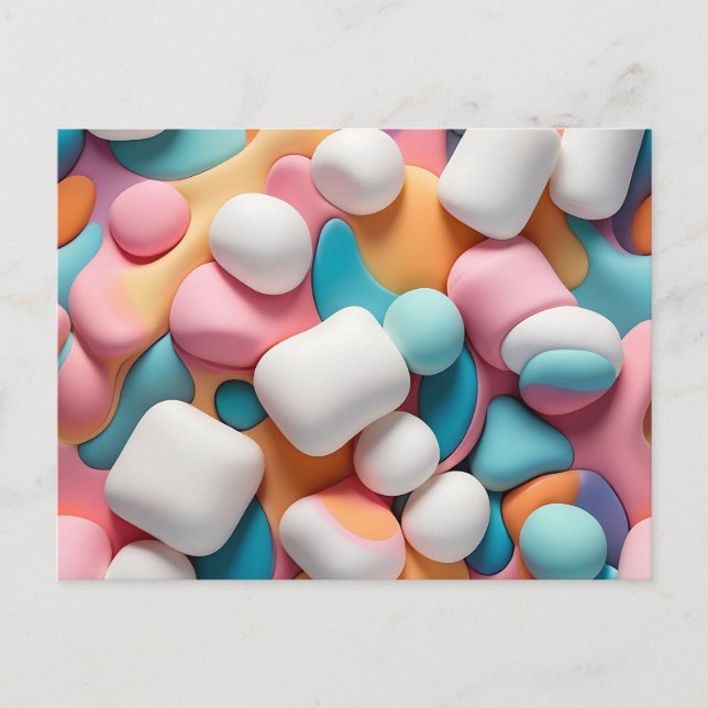 Abstrakte Marshmallows Postkarte (Vorderseite)