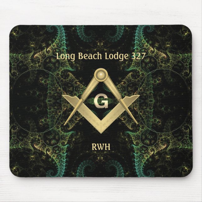Abstrakte Masonic Mit Monogramm Mouse Pad Mousepad (Vorne)
