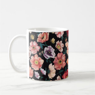 abstrakte massive Blumen vollständige Anordnung, ü Kaffeetasse
