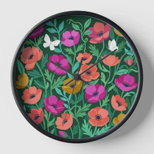 Abstrakte Matisse-Anemonen-Schmetterlinge-Kunst-Uh Uhr