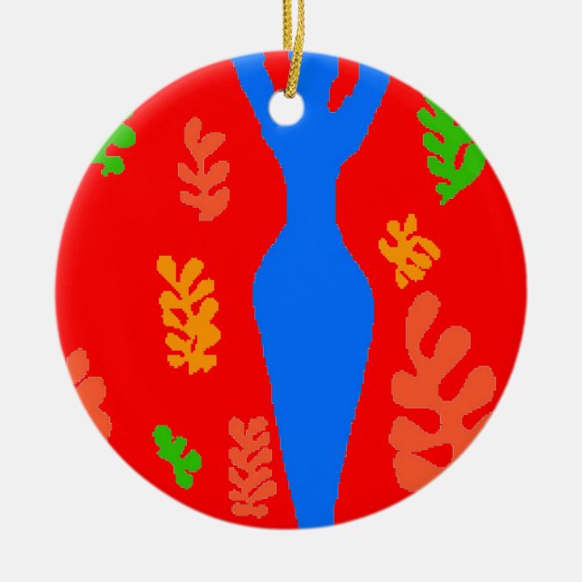 Abstrakte Matisse-Stilformen Keramik Ornament (Vorne)