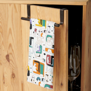 Abstrakte maya-alte Gesichter Muster 1 Geschirrtuch