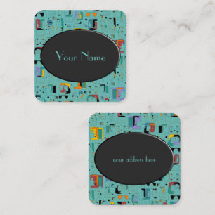 Abstrakte maya-alte Gesichter Muster 1 Quadratische Visitenkarte