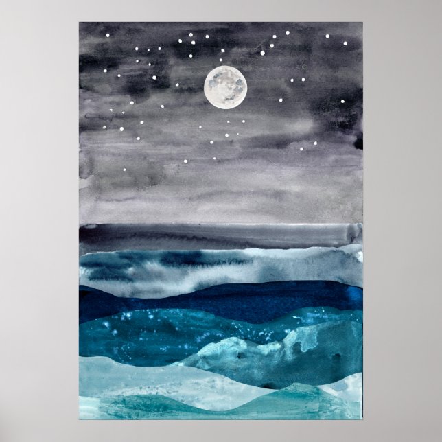 Abstrakte Meereslandschaft Moderne Kunst - Meer Poster (Vorne)