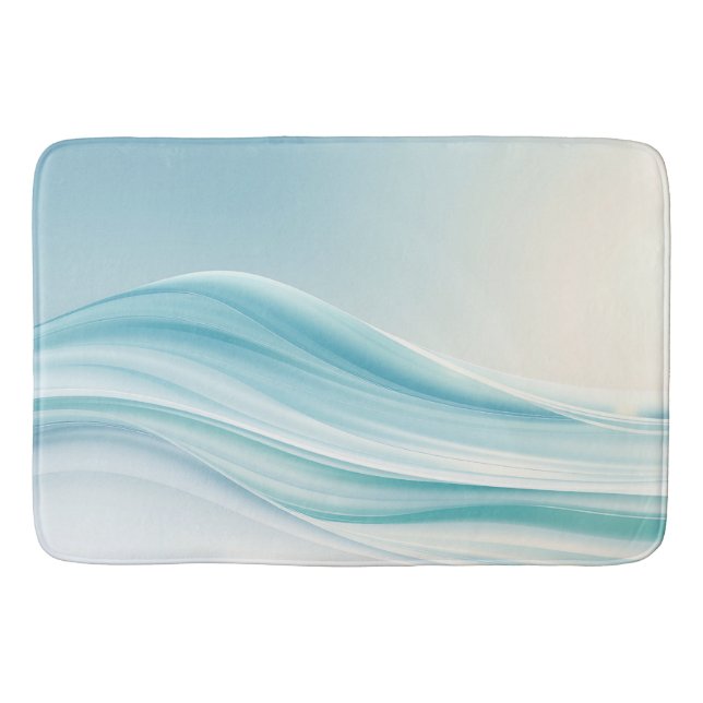 Abstrakte Meereswellen mit glatter Blues Badematte (Vorderseite)