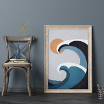 Abstrakte Meereswellen und Sonne Poster<br><div class="desc">Dieses abstrakte Ozeanwellen und Sonnenplakat eignet sich ideal als Geschenk für Boho Beach- und Surfliebhaber.</div>