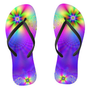 Abstrakte Mehrfach-Blumen-Fantasie Flip Flops
