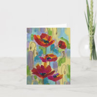 Abstrakte Mehrfarben-Mohnkarte