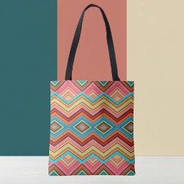 Abstrakte Mehrfarben-Zickzack-Streifen-Tasche