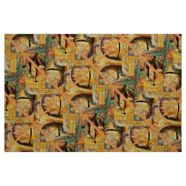 Abstrakte, mehrfarbige Gesichtskunst Stoff (Fat Quarter (45,7 x 55,9 cm))