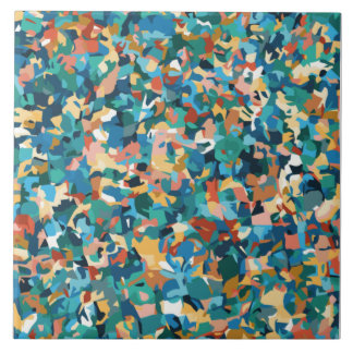 Abstrakte mehrfarbige Kunst in Shirt und Wohngesta Fliese