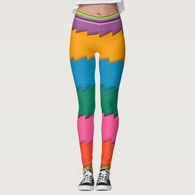 Abstrakte mehrfarbige Leggings (Vorderseite)