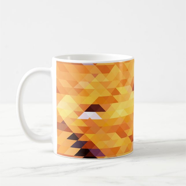 Abstrakte mehrfarbige, niedrige Poly-Mosaike. Kaffeetasse (Links)