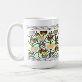 Abstrakte mehrfarbige Tulpen Kaffeetasse