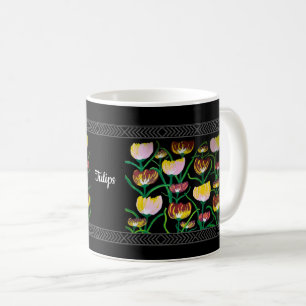 Abstrakte mehrfarbige Tulpen Kaffeetasse