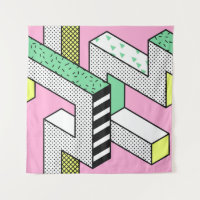 Abstrakte Memphis: 80er geometrische Formen.