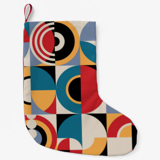 Abstrakte Memphis: Geometrischer Vintager Stil. Kleiner Weihnachtsstrumpf