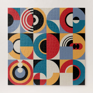 Abstrakte Memphis: Geometrischer Vintager Stil. Puzzle