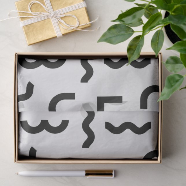 Abstrakte Memphis Waves & Shapes Seidenpapier (Geschenk)