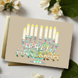 Abstrakte Menorah farbiges Glück Hanukkah Feiertagskarte<br><div class="desc">Entwürfe von Umua. Gedruckt und ausgeliefert von Zazzle oder ihren Partnern.</div>