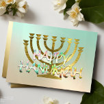 Abstrakte Menorah farbiges Glück Hanukkah Gold Feiertagskarte<br><div class="desc">Entwürfe von Umua. Gedruckt und ausgeliefert von Zazzle oder ihren Partnern.</div>
