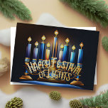Abstrakte Menorah Festival of Lights Feiertagskarte<br><div class="desc">Unterkunft thematisch von Umua entworfen. Gedruckt und ausgeliefert von Zazzle oder ihren Partnern.</div>