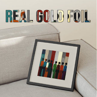 Abstrakte menschliche Formen Gold Rot Blau Grün Foliendrucke