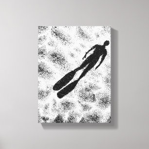 Abstrakte menschliche Silhouette – Modern Schwarz  Leinwanddruck