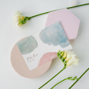 Abstrakte Metallic Watercolor Business Card Visitenkarte