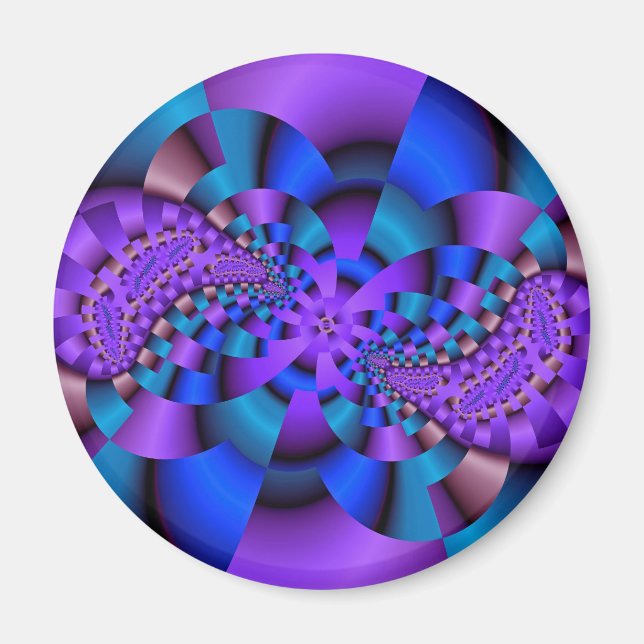 Abstrakte metallische Blume Magnet (Vorne)