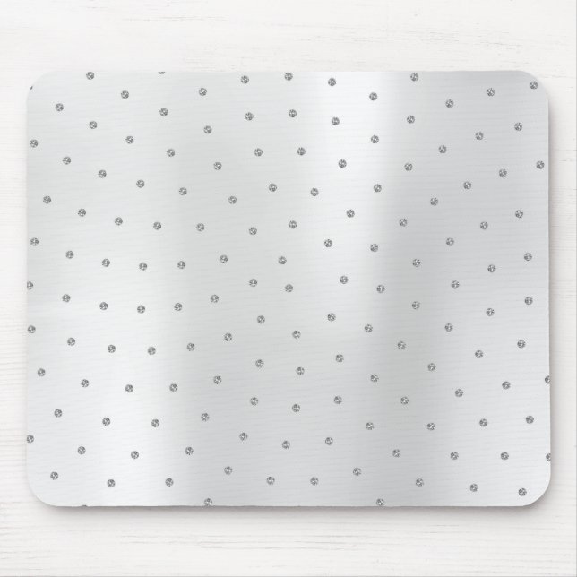 Abstrakte metallische Swarovski-Kristalle Silbergr Mousepad (Vorne)