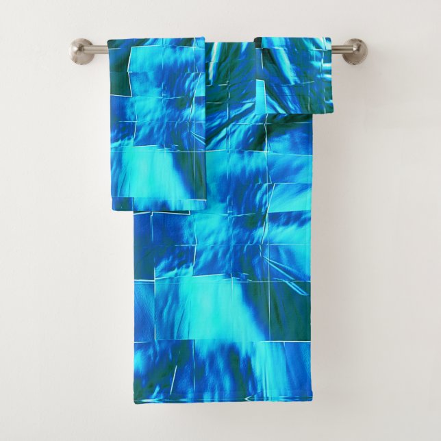 Abstrakte metallische Textur des Himmelsmosaiks Badhandtuch Set (Insitu)