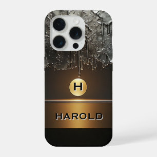 Abstrakte metallische tropfende Flüssigkeit mit Go iPhone 15 Pro Hülle