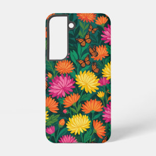 Abstrakte mexikanische Blumen Schmetterlinge Samsu Samsung Galaxy Hülle
