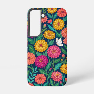 Abstrakte mexikanische Zinnias Schmetterling Samsu Samsung Galaxy Hülle
