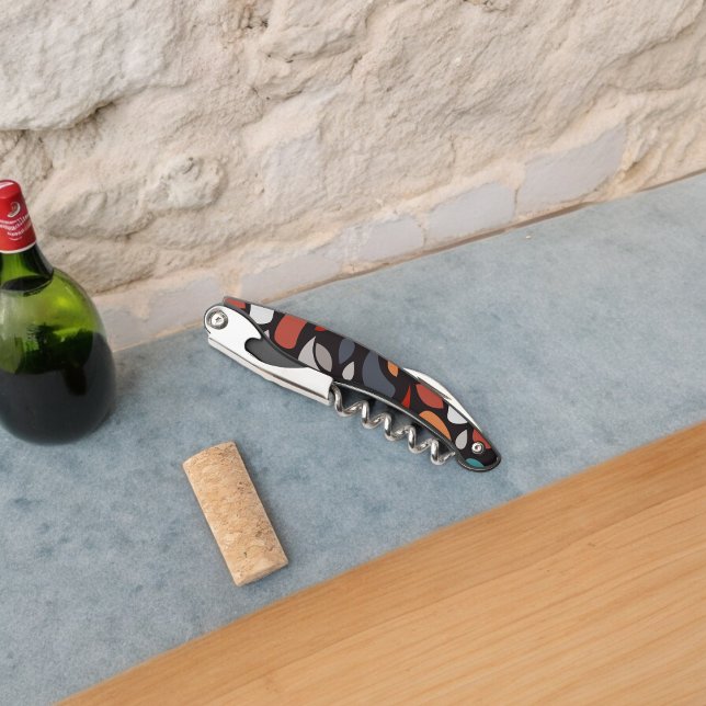 Abstrakte minimale geometrische Form Kellnermesser (Corkscrew Bottle Opener)