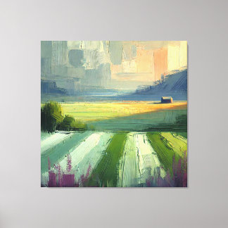 Abstrakte Minimale Landschaft Lila, grau gelb Leinwanddruck