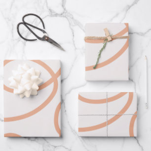 Abstrakte minimale Pinselstriche in neutraler Beig Geschenkpapier Set