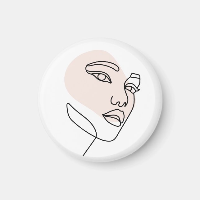 Abstrakte minimale weibliche Single Linie Art Stei Magnet (Vorne)