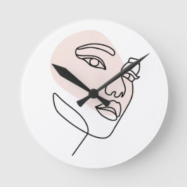 Abstrakte minimale weibliche Single Linie Art Stei Runde Wanduhr