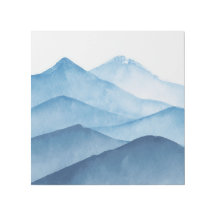 Abstrakte minimalistisch-blaue Gebirge