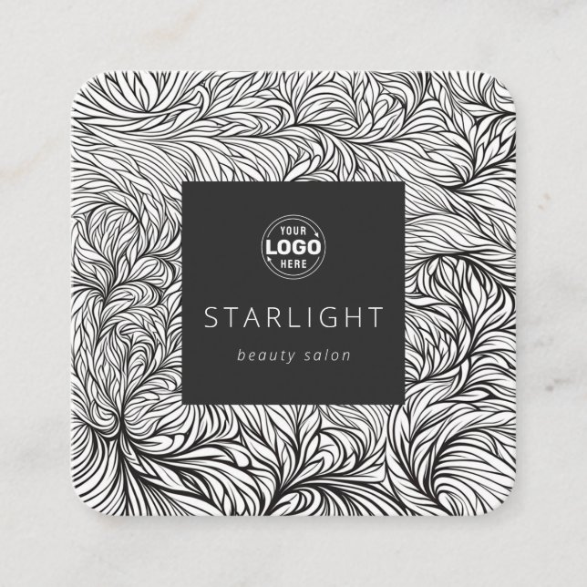 Abstrakte Minimalistische Beauty Salon Business Ca Quadratische Visitenkarte (Vorderseite)